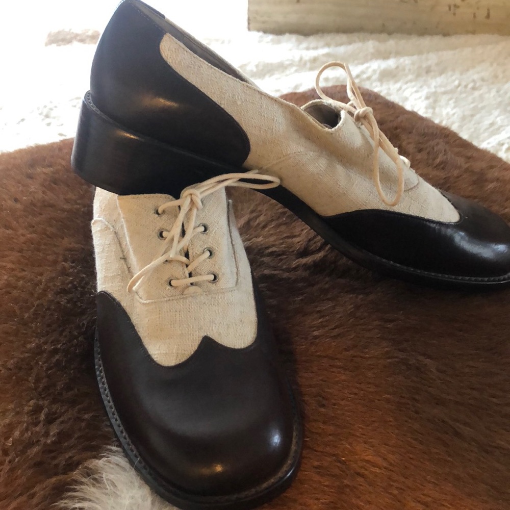 ENZO ANGIOLINI 10 never worn leather and linen